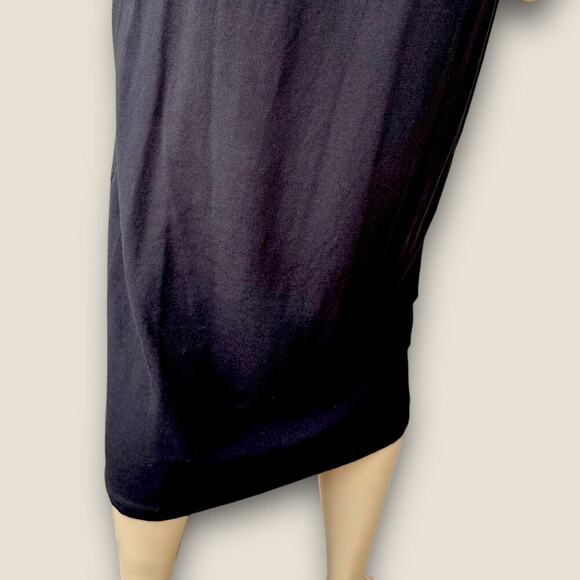 ASOS Sleeveless T Shirt Tank Midi Dress Modal Cotton Knit Size 12 Black Bodycon - Picture 9 of 12